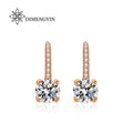 Moissanite Hook 925 Sterling Silver Classes Solitaire Round Cut Studs Earrings Rose Gold Plated Jewelry for Women