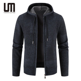 Liu Ming Autumn Winter Fashion Wholesale Men Loose Hoodie Jacket Coats Cardigan Knitted Sweater