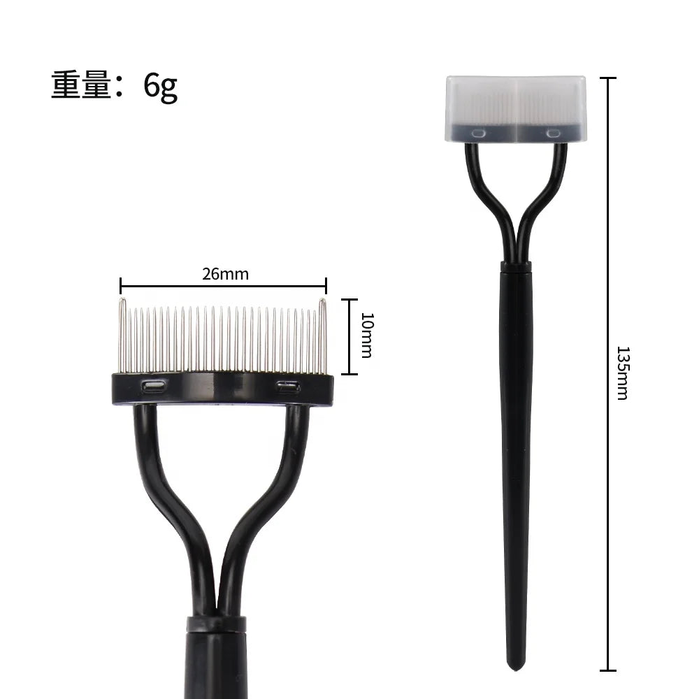 2026 New Arrival  Product Metal Teeth Separator Black Mascara Eyelash Comb Brush  Lash Separator Definer Tool