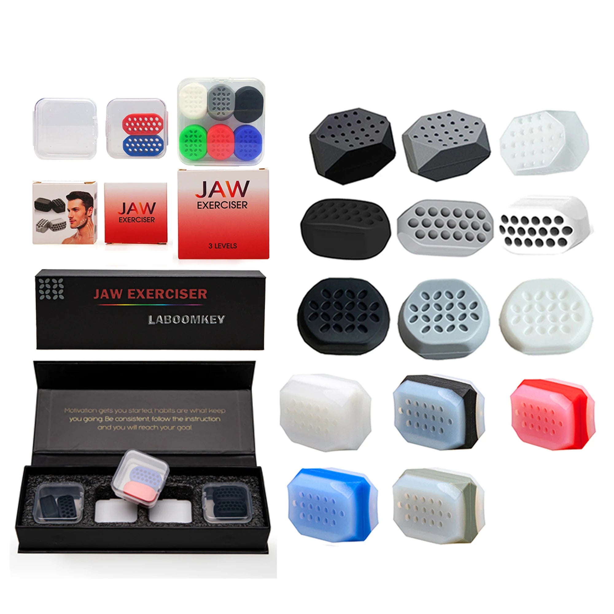 Wholesale Jaw Line Exercise Shaper Chew Jawline Exerciser Ball Jaw Trainer Silicone Jawline Exerciser