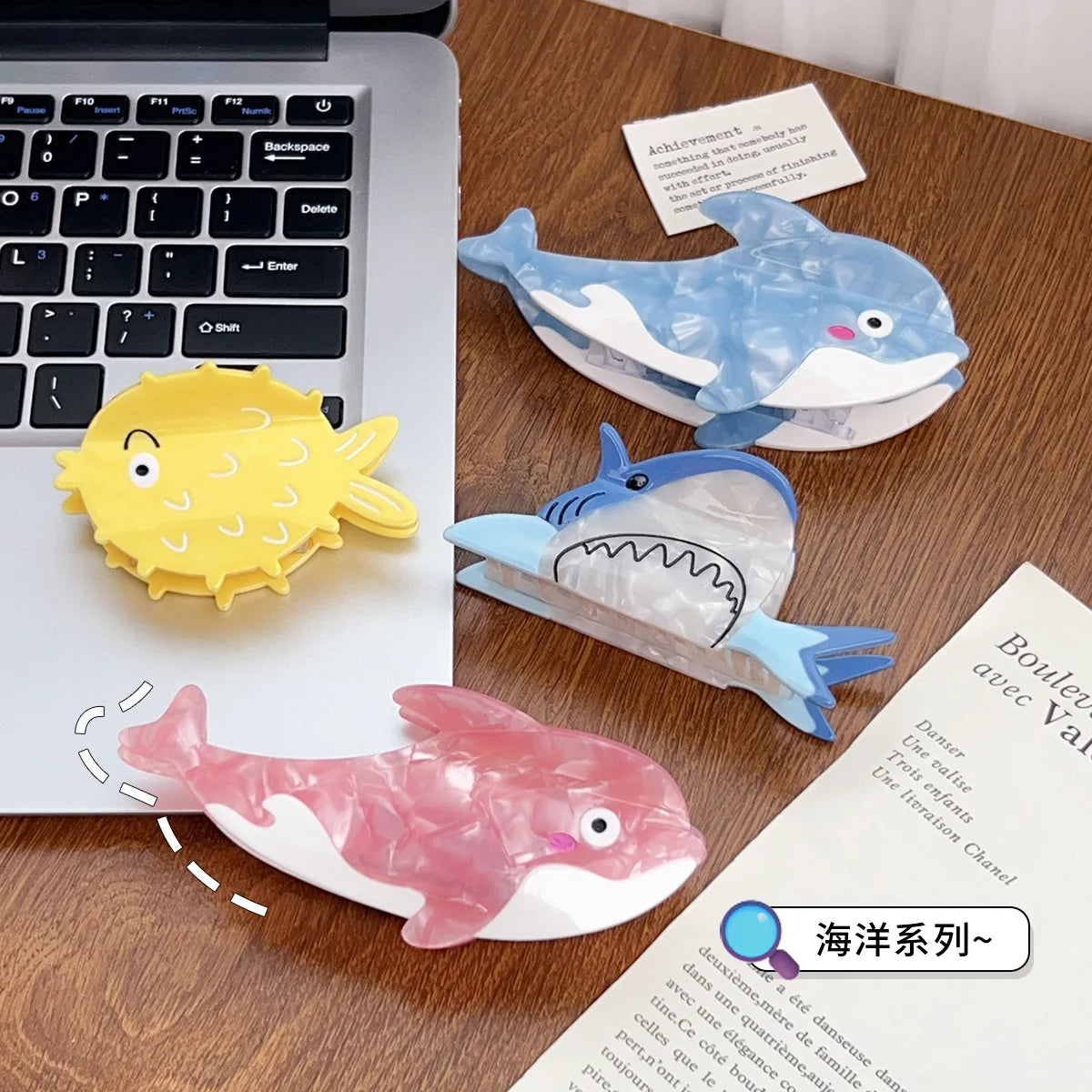 Yi YHJ Women's Hair Accessories Large Cartoon New Cute Fun Sea Animal Acetate Shark Clip Hair Claw Clips Girl Woman Wholesale