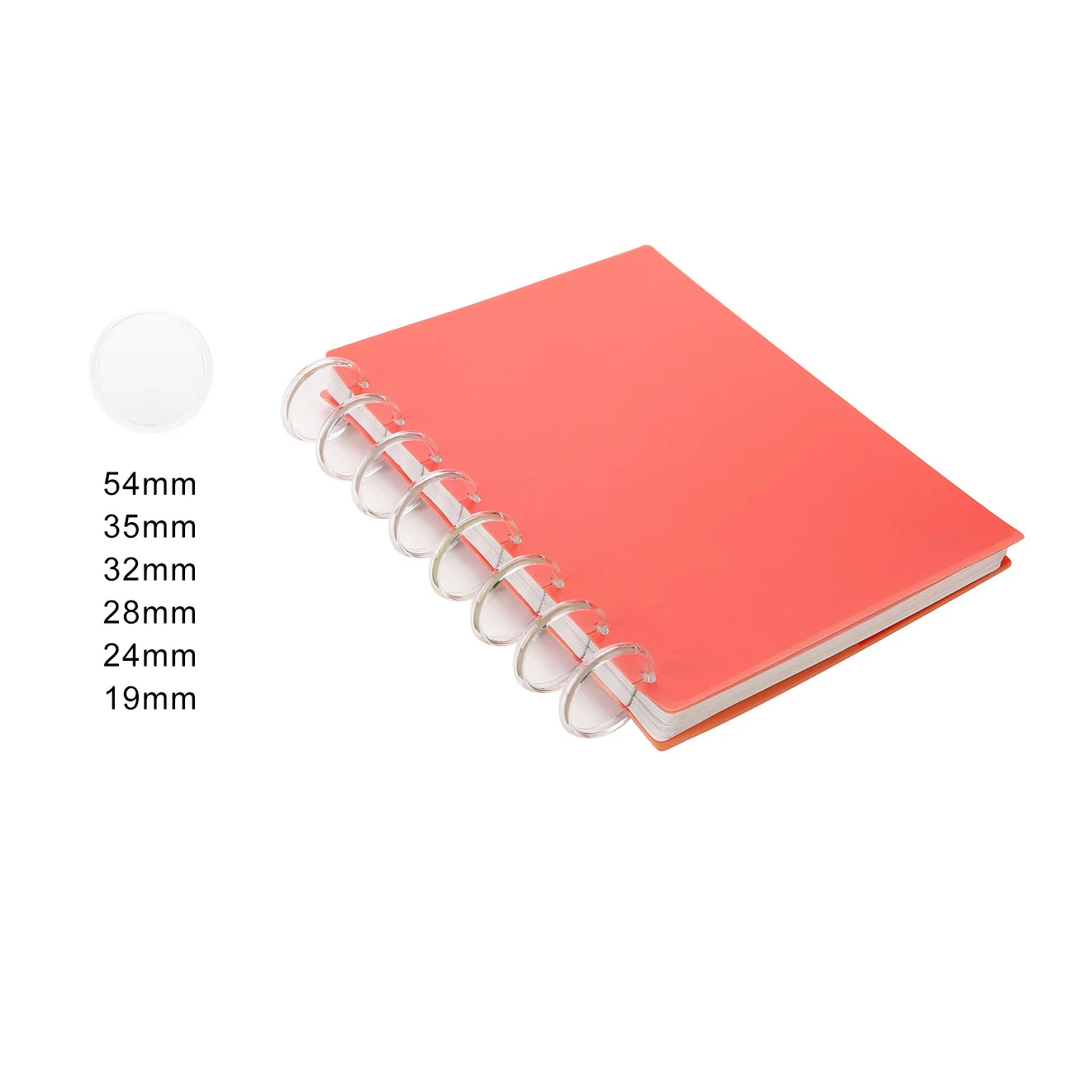 Clear Plastic Disc Bound Rings in 19mm 24mm 28mm 32mm 35mm & 54mm Sizes Loose Leaf Planner Round Disc Binder Card & Note Holder