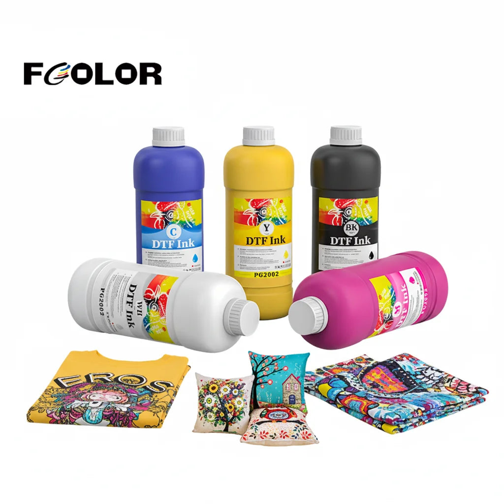 FCOLOR HOT PET Film Transfer Pigment Ink for Epson DX5 XP600 L1800 L805 DTG Textile Printer