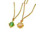 Fashion INS Style Natural Stone Necklace Europe and the United States French Vintage 18K Stainless Steel Sun Pendant Wholesale