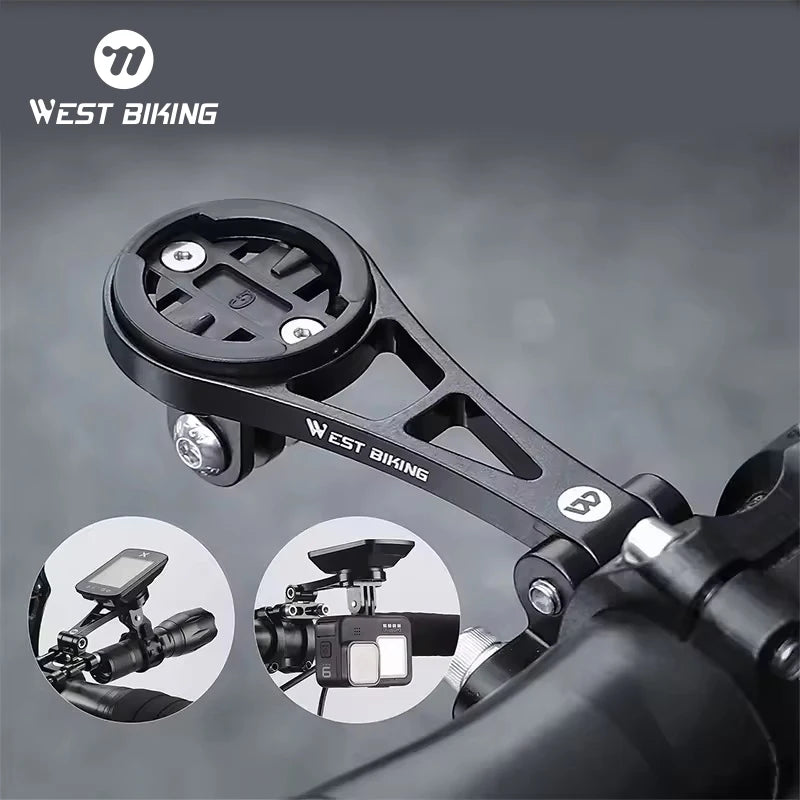 WEST BIKING Bike Aluminum Alloy Computer Extension Bracket Adjustable Angle Road Bike Lightweight Durable Computer Bracket