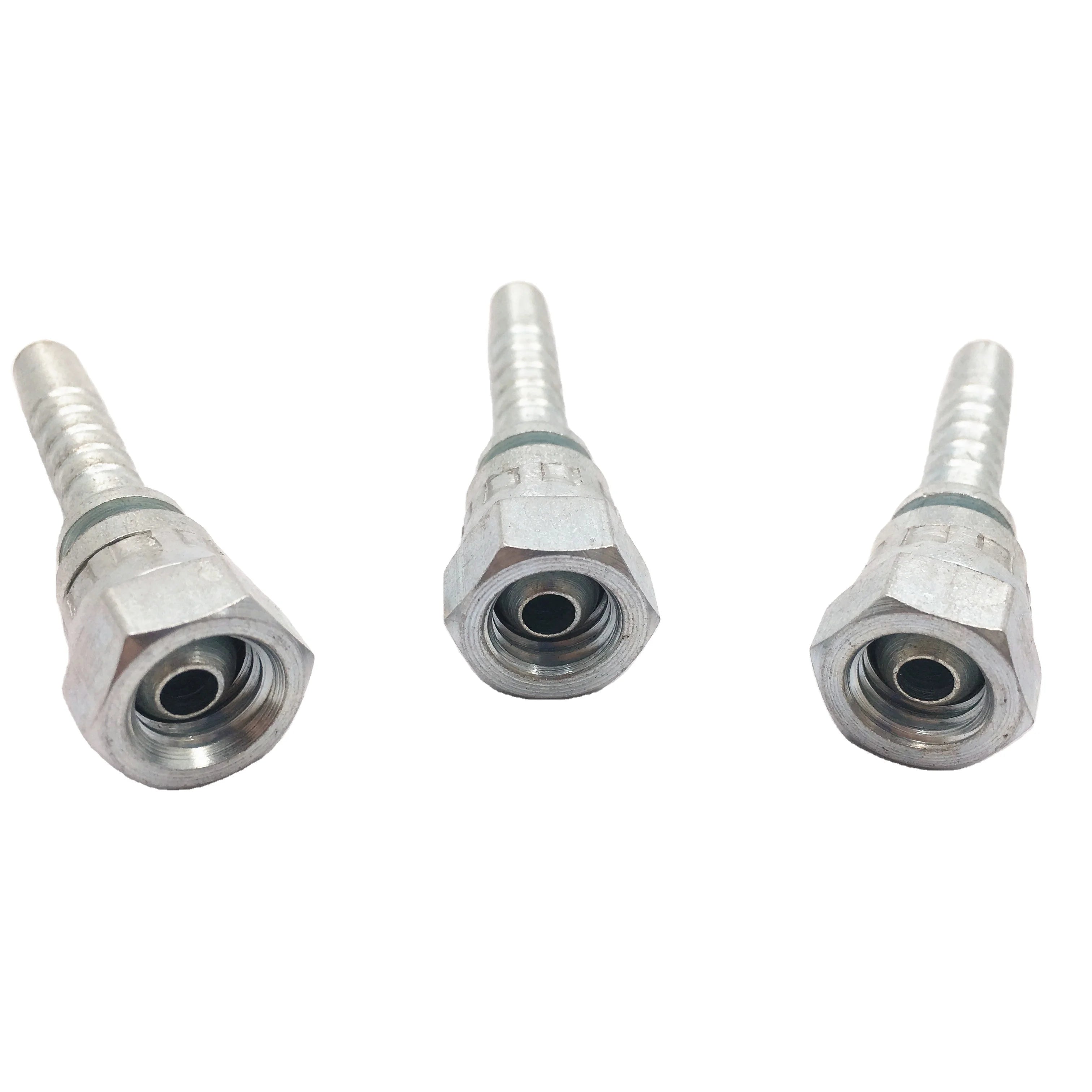 High Pressure Forged Carbon Steel Hydraulic Hose Fittings with Zinc Plated Ferrules Model 20111