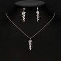 SLBRIDAL Alloy Rhinestones Crystals Cubic Zircon Bridal Jewelry Set Wedding CZ Necklace Earring Set Women Banquet Party Jewelry