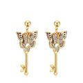 OEM Women's Fashion Jewelry Ethnic Style Color Drop Earrings with Butterfly Pendant Gold Plated for Stylish Outfits