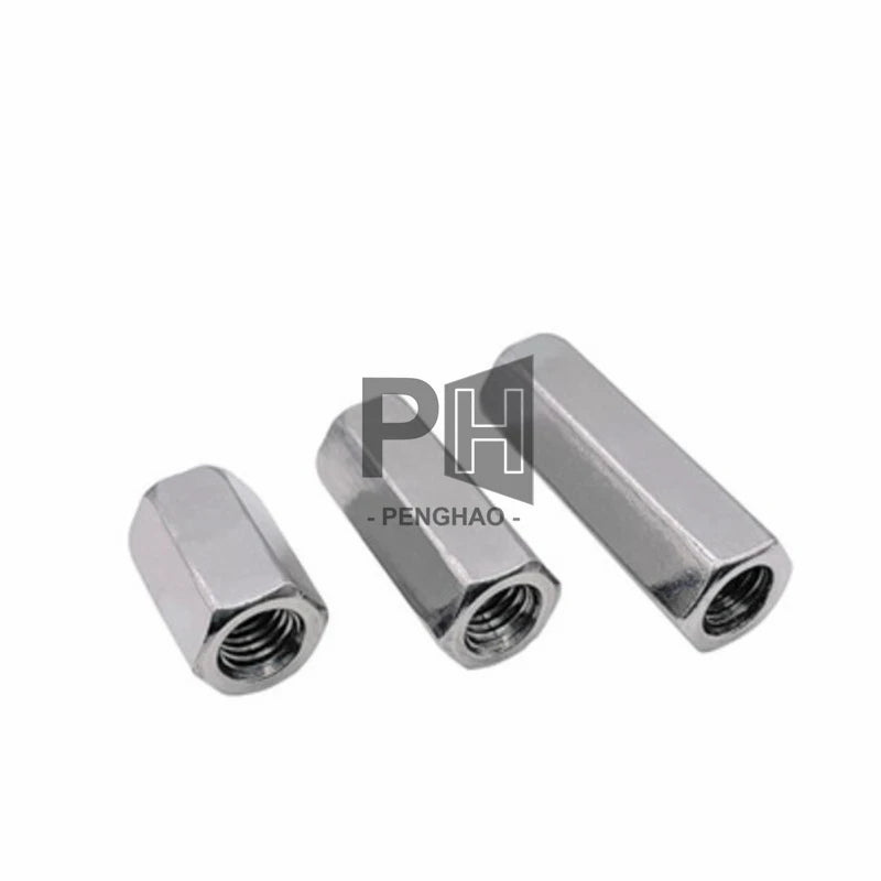 M2 M2.5 M3 M4 M5 M6 M8 M10 M12 304 Stainless Steel Standoff Rod Long Coupling Nut Hex High Strength Hex Coupling Nut
