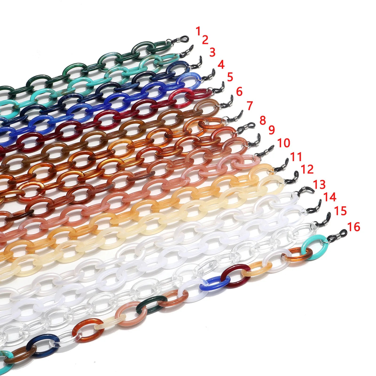 Fashion 16 Colors Acrylic Chain Sunglasses Lanyard Chic Multi Color Oval Shape Resin Chain Facemask Cord Women Glasses Chain