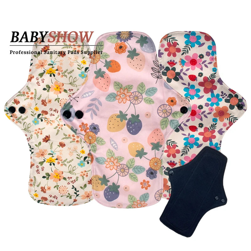 RTS Reusable Menstrual Pads Women Washable Sanitary Napkin Pad Pure Cotton Health Washable Menstrual Pad