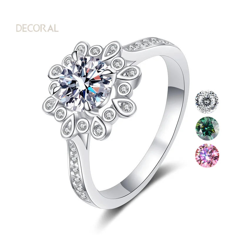 D Color Water Shape 925 Silver Jewelry Pass Diamond Test 1Carat Moissanite Wedding for Women