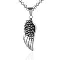 Custom Stainless Steel Feather Jewelry Angel Wing Necklace Pendant for Love Mom