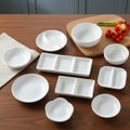 Hotel Restaurant White Melamine Asian Zen Round Customized Pattern Sushi Soy Sauce Soup Dish Wedding Dinner Plates for Wholesale