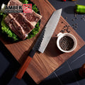 Hand-forged Black Hammered Kurouchi Real High-end Japanese Knife Japanese Steel Aus-10 Kitchen Knife with Wood Handle