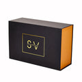 Magnet Box Carton Black Rigid Box Flat Luxury Magnetic Folding Storage Paper Package Box