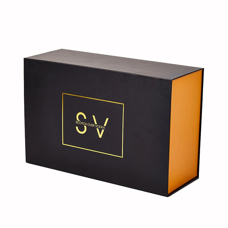 Magnet Box Carton Black Rigid Box Flat Luxury Magnetic Folding Storage Paper Package Box