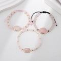 Women Jewelry Crystal Bracelet Madagascar Rose Quartz Women Crystal Bangle pink Stone Natural Crystal Diamond Feng Shui Carved