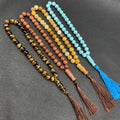 DIY Meditation Jewelry Handmade 10mm Natural Agate Stone Islamic Muslim Rosary Prayer Beaded Healing Crystals Men Bracelets