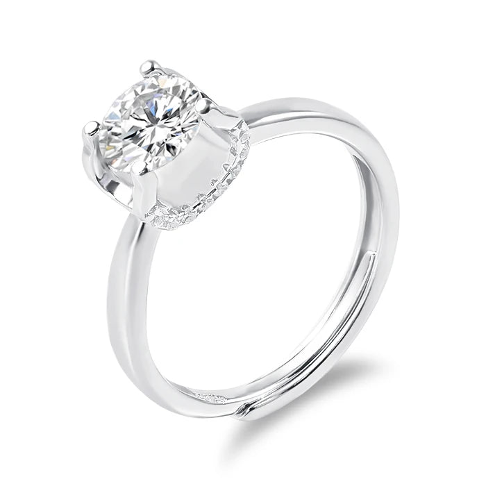 Fashion Jewelry 1ct Moissanite 925 Sterling Silver Ring for Mothers Day Gifts
