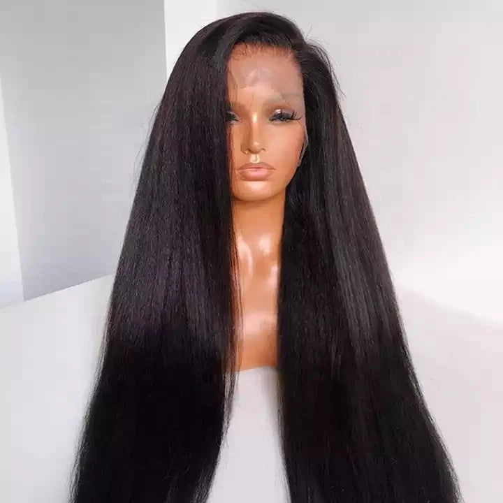High Quality Virgin Remy Human Hair 13x4 13x6 Lace Front Wig Cheap Kinky Straight Yaki Full Lace Natural Wigs for Women