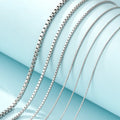 New Versatile Jewelry Simple Necklace Box Chain Jewelry S925 Sterling Silver  Chain Choker for Men and Women
