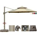 Windproof Outdoors Beach Parasol Crank System Strong Aluminum Frame Patio Umbrellas & Bases Cantilever Amp Patio Umbrellas