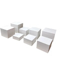 White Buffet Acrylic Riser Cube Display Nesting Risers Square Food Dessert Pedestal Box Display Cake Stand Display Racks