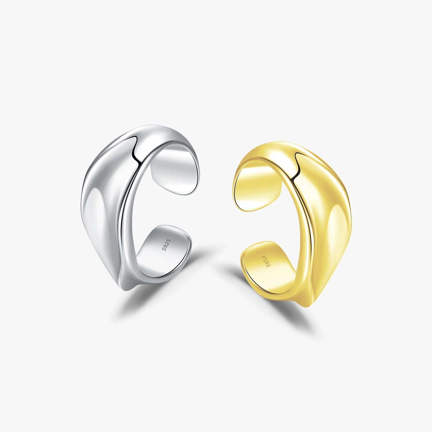 Stackable Ear Cuff for Women Girls Party Jewelry 1PCS 925 Sterling Silver Smooth Geometric Design Fashion Cuff Earrings