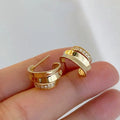 Fashion Jewelry 925 Sterling Silver Two Layers C Shape Stud Earring for Women 18K Gold Plated 925 Silver Versatile Earrings