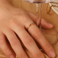 Chris April Fashion Jewelry in Stock PVD Gold Plated 316L Stainless Steel Water Proof Bejeweled Knuckle Rings for Women