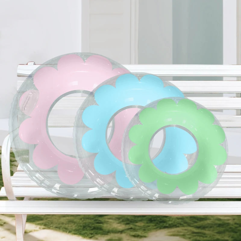Wholesale Transparent Swim Rings Custom Logo PVC Swimming Ring Inflatable Swimming Float Tube for Adults