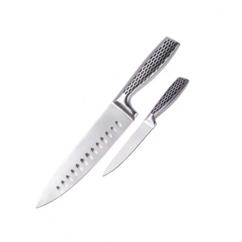 High Quality 100% Food Grade Easy Clean 2 Pcs Stainless Steel Hollow Handle Kitchen Knife Set