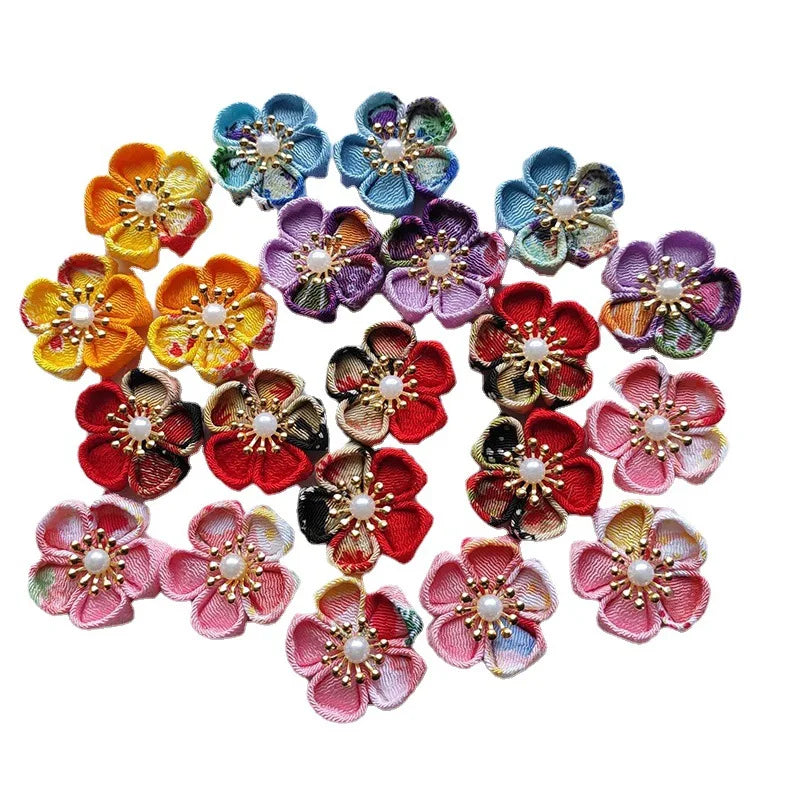 2022 New Style High Quality Craft Fabric Flowers-Mini 3cm Handmade Cloth Flowers for Shoes Clothes and Hair Clips