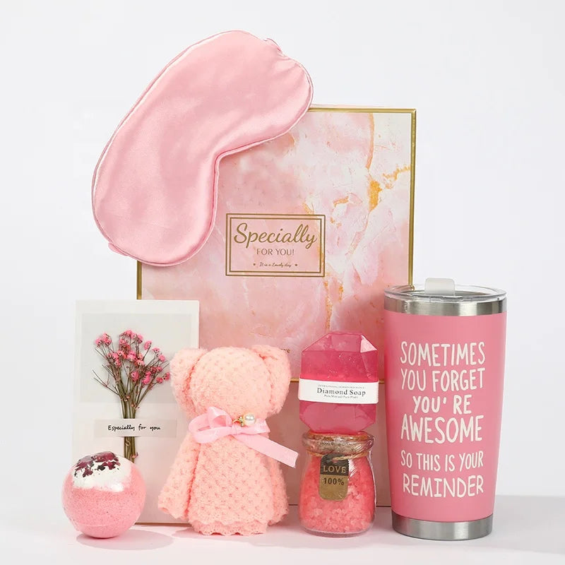 Lunaire Pink Spa Wedding Gift Set for Women for Christmas Valentine's Day Birthday Gifts