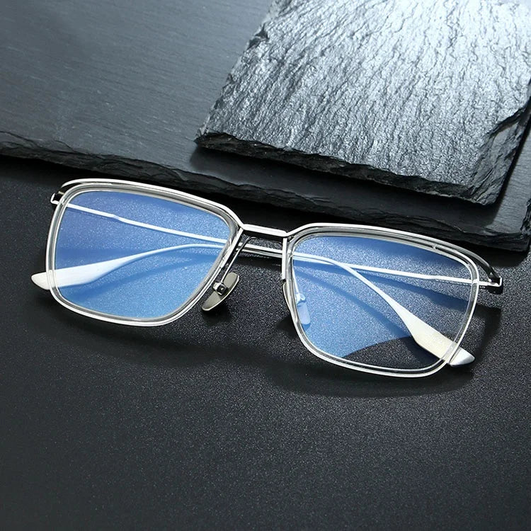 Latest New Design Rectangle Titanium Spectacles Frame Solid Pattern Eye Glasses Optical Specs Frames Eyeglasses Eyewear Gafas