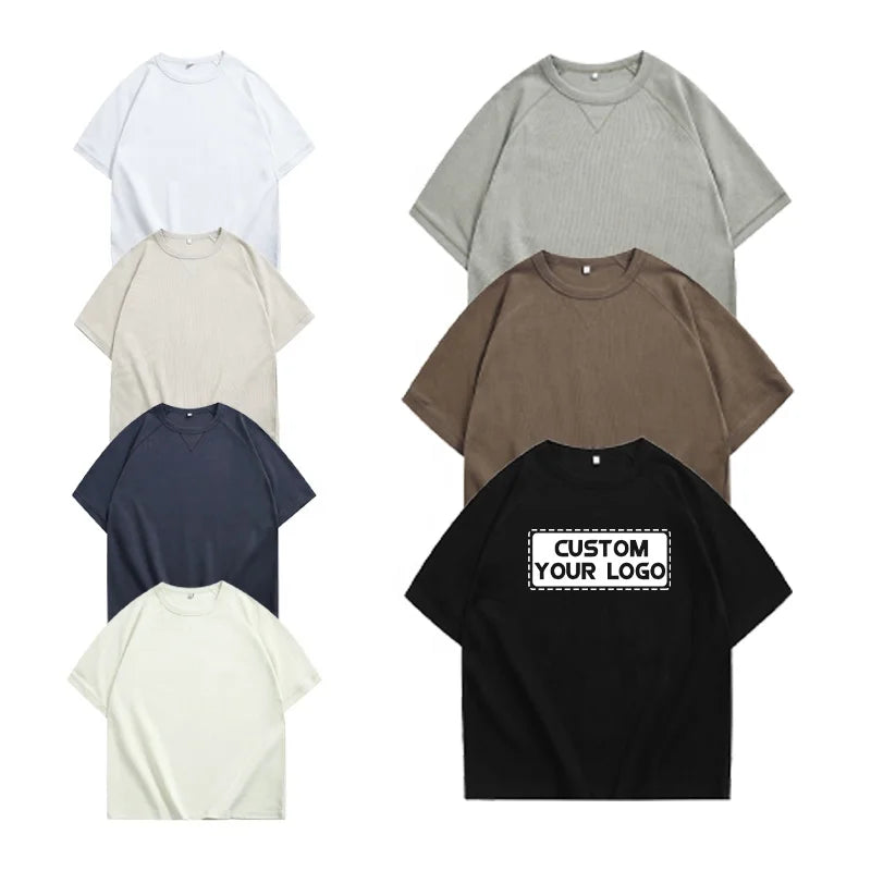 2023 New Style High Quality T-shirt Drop Shoulder O Neck Comfortable Tshirt Custom Logo Pre Washed Blank Thick T-shirts for Men