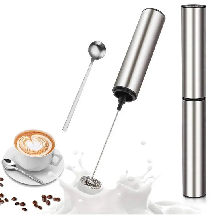 Travel Home Use Stainless Steel Milk Frother Foam Maker Handheld Kitchen Coffee Milk Frother