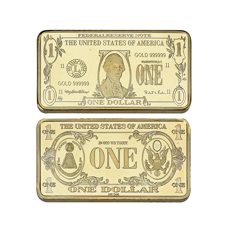 All Design Custom USD Dollars Coin Gold Clad Plated Bar Solid Bullion in Stock