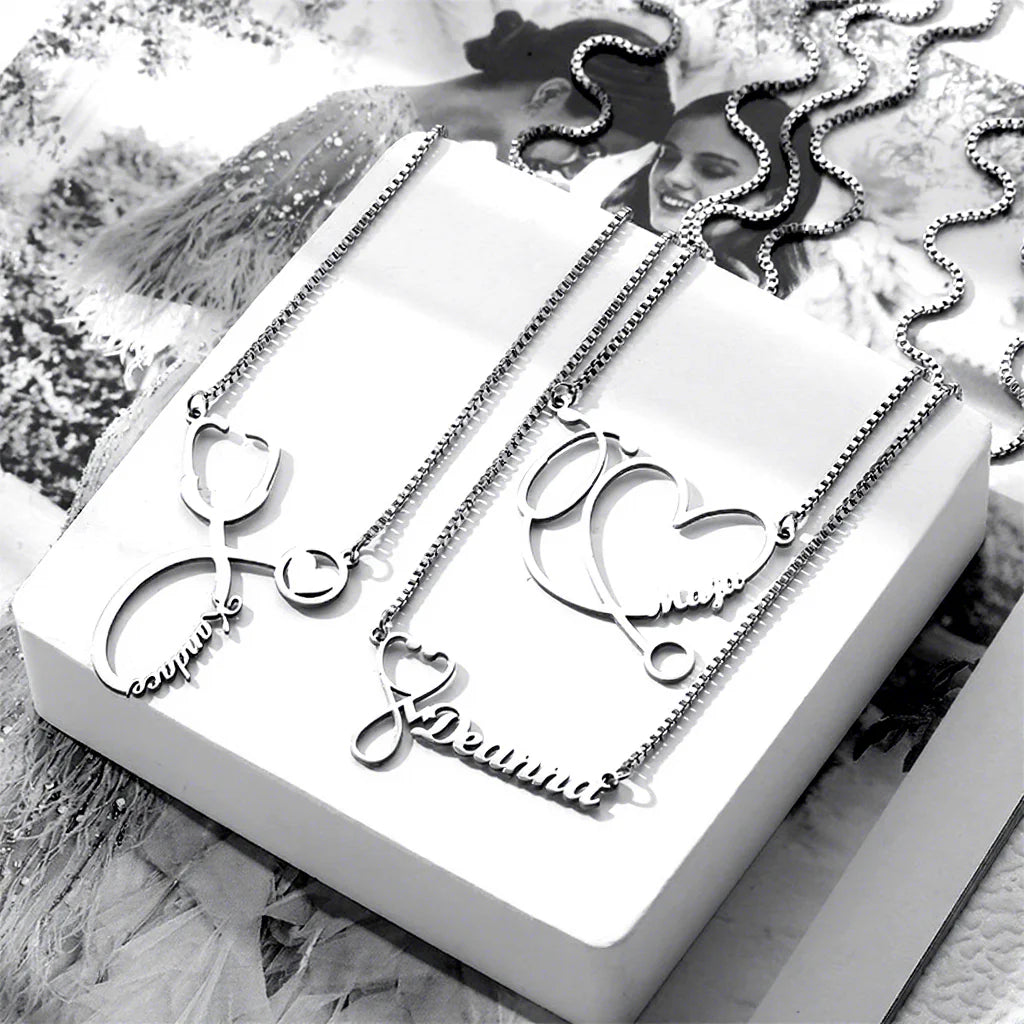 Wholesale Silver Gold Chain Necklace Faith Letter Necklace Stainless Steel Creative Custom Name Steel Bracelet for Women Men