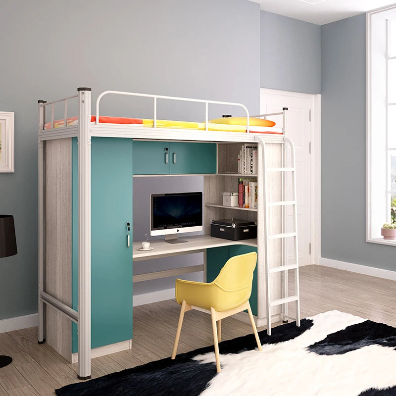 Modern Design Popular Kids School Furniture Wooden Bunk Bed with Metal Frame for Children