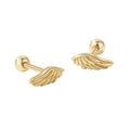 Nagosa Miimalist Women Jewelry Gold Vermeil 925 Sterling Silver Angel Wing Mini Stud Earrings