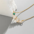 HXL1283 Multi Stone Cluster Necklace S925 Sterling Silver Misty Skies Gemstone Zirconia Cluster Necklace