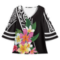 Samoan Designs Polynesian Tribal Print Women's Shirts and Blouses Elegant Women Custom Loose Elegant Island Blouses for Ladies