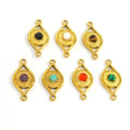 Fashion Colorful Natural Stone Beads Swimming Charms Sweet Cute Stainless Steel Eye Pendants for DIY Bracelet Necklace Jewelry
