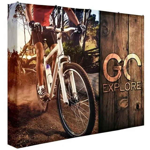 Double 3D Aluminum Frame 240g Tension Fabric Digital Printing Portable Lightweight Customizable Sizes Floor Standing Display