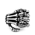 Fashion Unisex Jewelry Mens Stainless Steel Vintage Punk Skeleton Skull Hand Gothic Punk Finger Bone Rings for Women