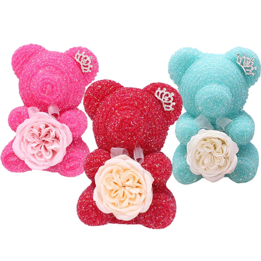 Valentine's Day Gift New High-transparency Rhinestone Round and Cute Shape Bear Christmas Gift