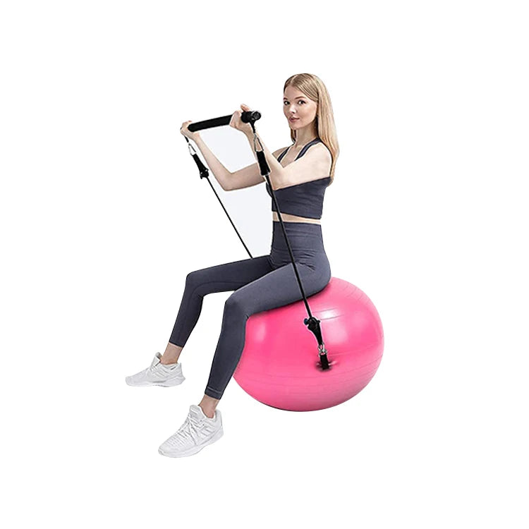 Hot custom logo yoga ball base chair with resistance bands