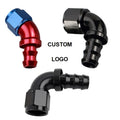 Aluminum Black Red/blue 45/90/180 Degree Full-Flow -6AN 6 -8AN 8 -10 an 10 Push Lock Hose End Fitting Adapter